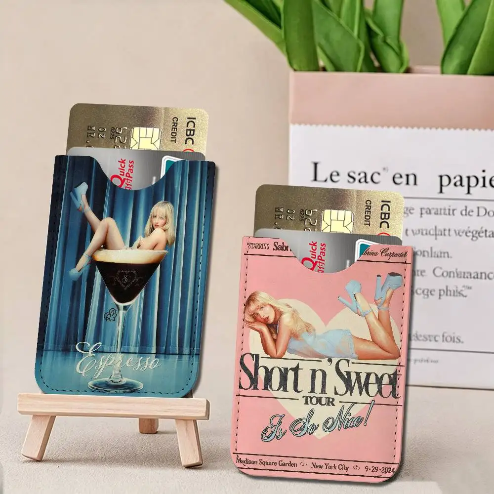 Singer Sabrina Carpenter Portrait Universal PU Leather Slim Card Wallet, ID Credit Card Organizer