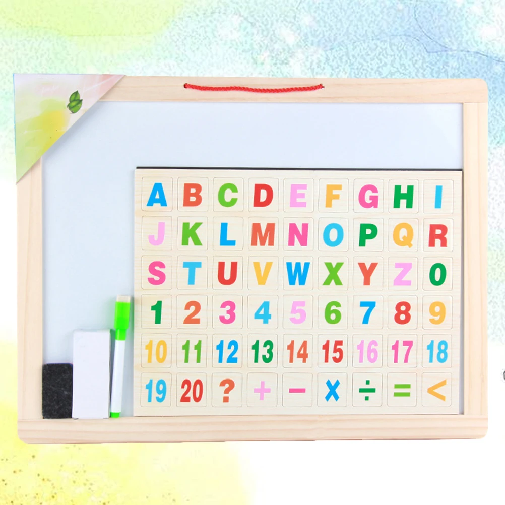 

Magnetic Writing Board Memo Double-Sided Blackboard Wood Portable Picture Hanging Kids Drawing Sketchpad