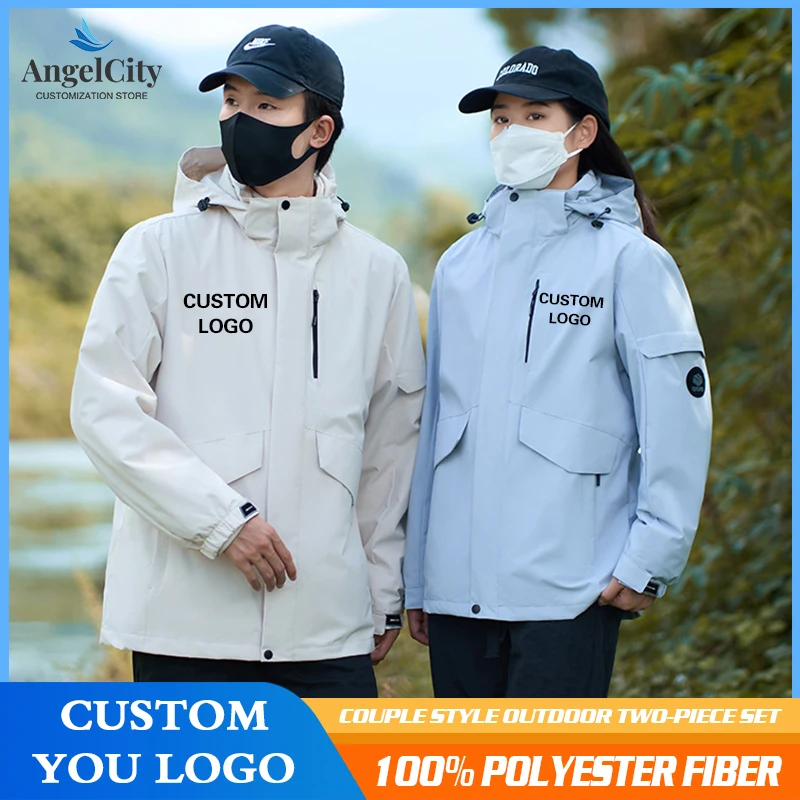 

Personalization Women's Waterproof Warm Jacket Couple Hiking Jacket Autumn And Winter Detachable Jacket Customized Logo Name