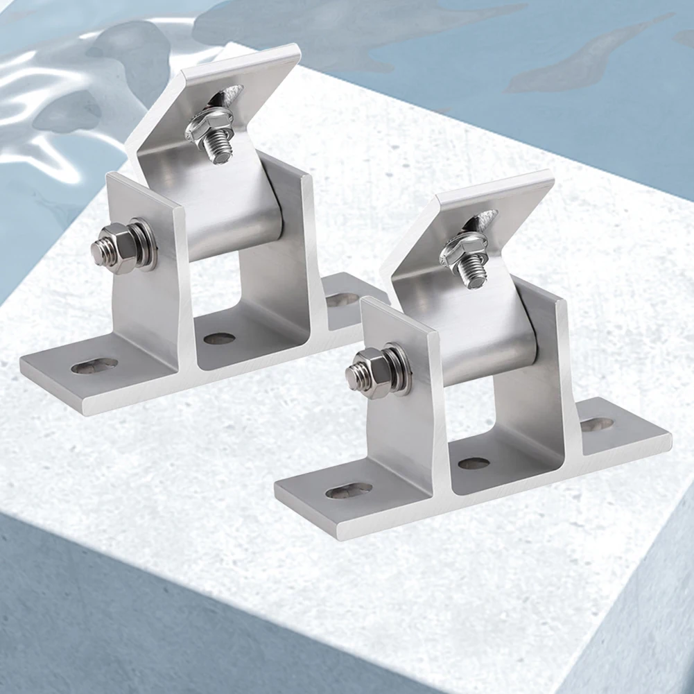 2 Pcs Aluminum Solar Panel Brackets with Tilt Legs 15-30 Degree Angle Lightweight Mount Bracket Solar Panel Tilt Mount Brackets