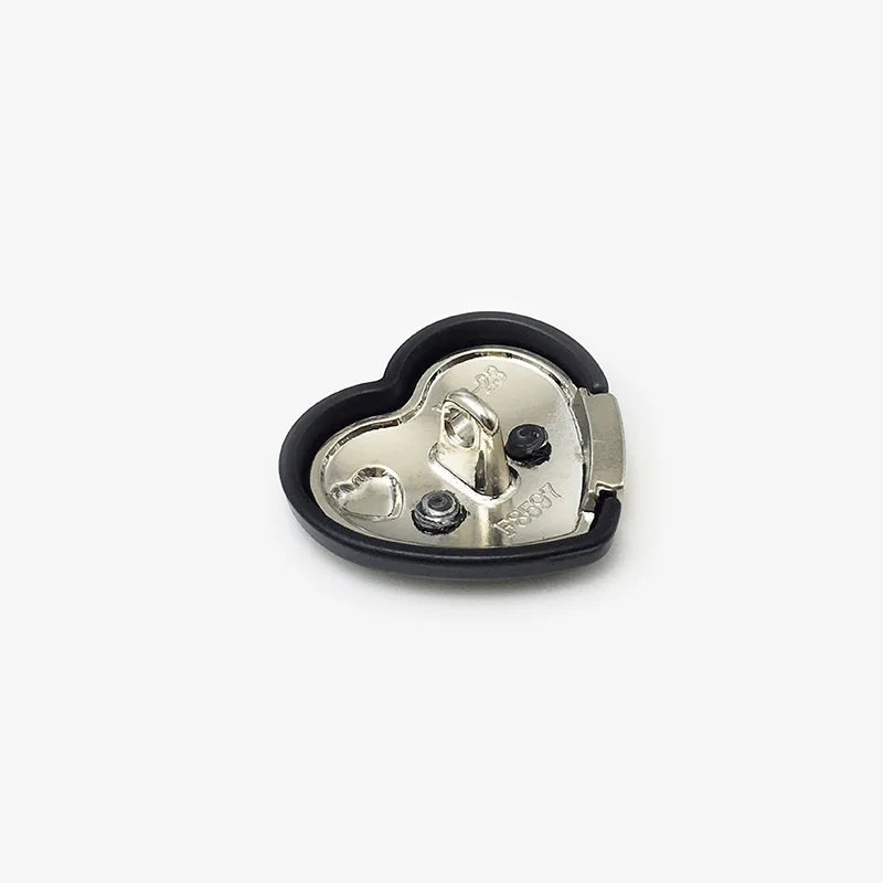 10PCS Black Heart Buttons Metal Women's Clothes Peach Heart Decorative Buttons Coat Jumper Delicate Heart-Shaped Buttons Fashion