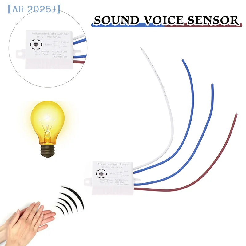 【J】 Modulo sensore intelligente per plafoniera a LED interruttore di controllo suono e luce di piccole dimensioni