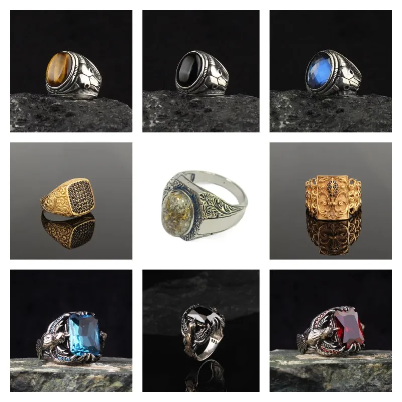 European and American Men's Rings Personalized Men's Trendy and Domineering Retro Punk Rings Suitable For Parties and Gatherings