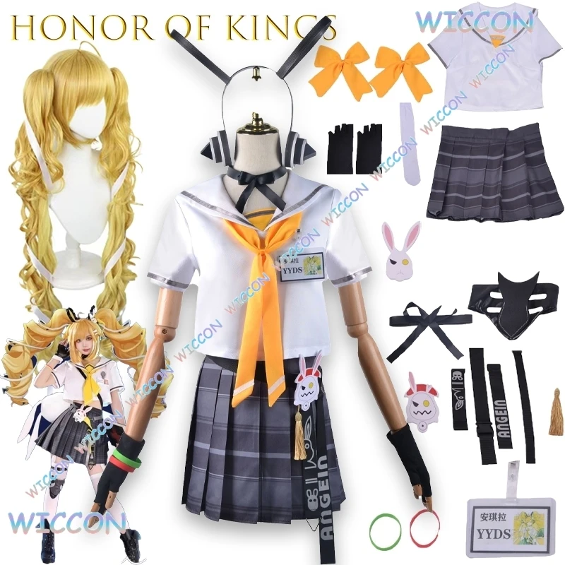 

[Youkoo]Honor Of Kings Angela Cosplay Costume Time Traveler Mind Hacker Skin Anime Teen Girl Role Play Outfit In Stock Conventio