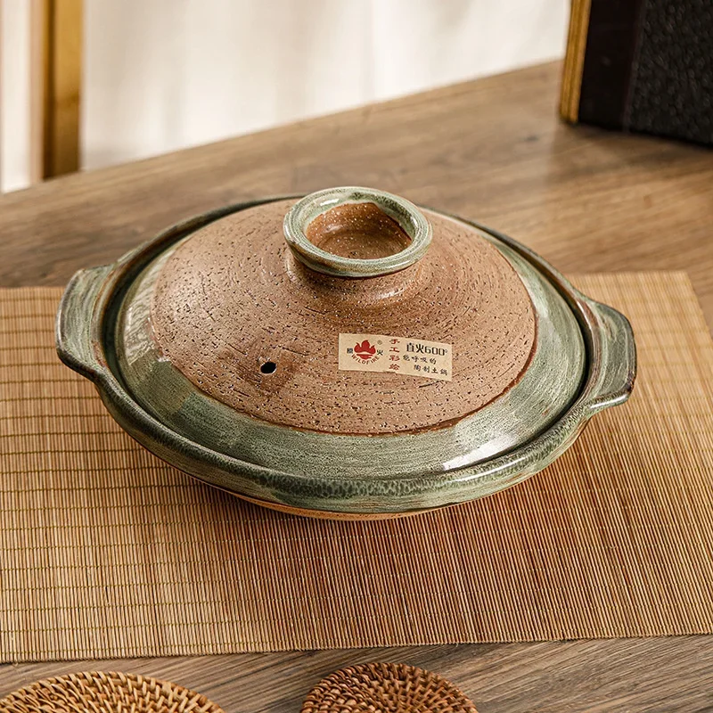 Japanese Clay Casserole Stew Pot Domestic Gas Casserole Soup Pot Open Fire Shallow Pot Ceramic Rice Cooking Pan For Gas Stove