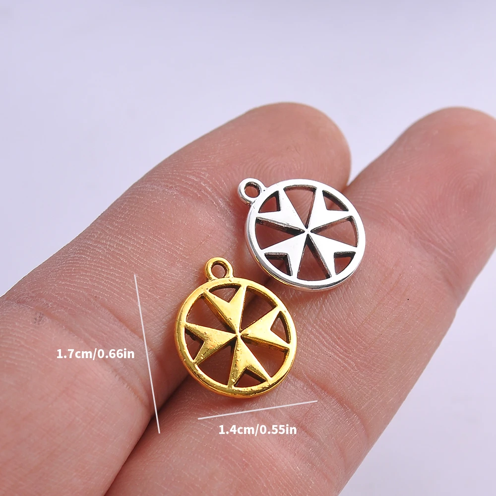 20-Piece Set of Hollow Hexagram Round Pendants, Available in Two Colors, Star-Shaped Mini Pendants, Suitable for DIY Bracelets, Necklaces, and Earrings, Simple Geometric Handmade Beaded Jewelry Accessories - view 4