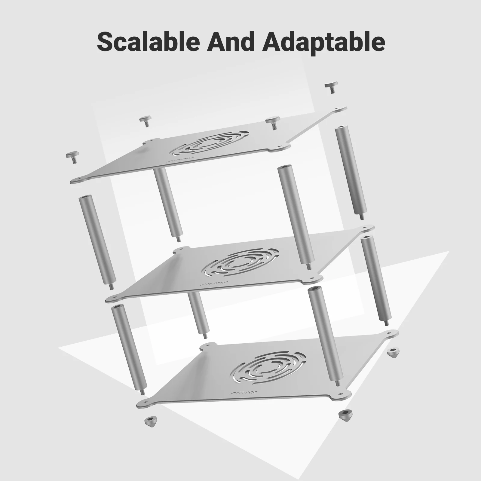 AIYIMA Espositore HiFi per rack per amplificatore in metallo per amplificatore da tavolo Preamplificatore DAC Staffa di supporto per montaggio su rack per sistema audio domestico