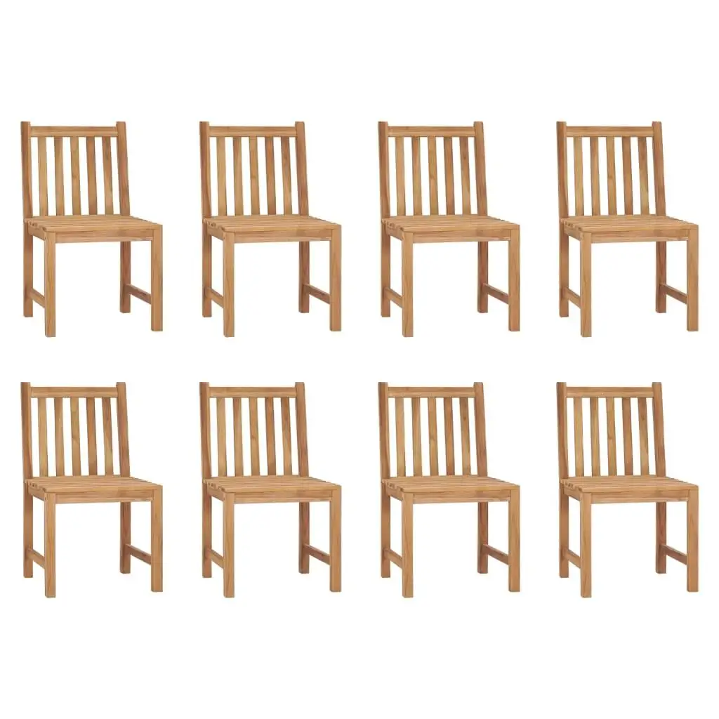

Teak Brown Garden Chair Set of 8