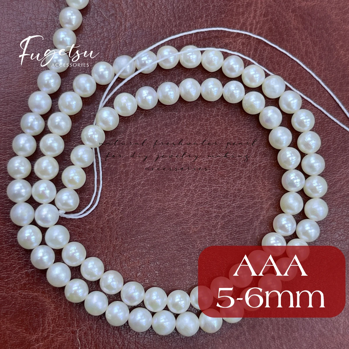 

AAA 5-6mm Natural Freshwater Pearl Near Round Beads Charms for DIY Women Men Necklace Jewelry Making Accessories Daily Gifts