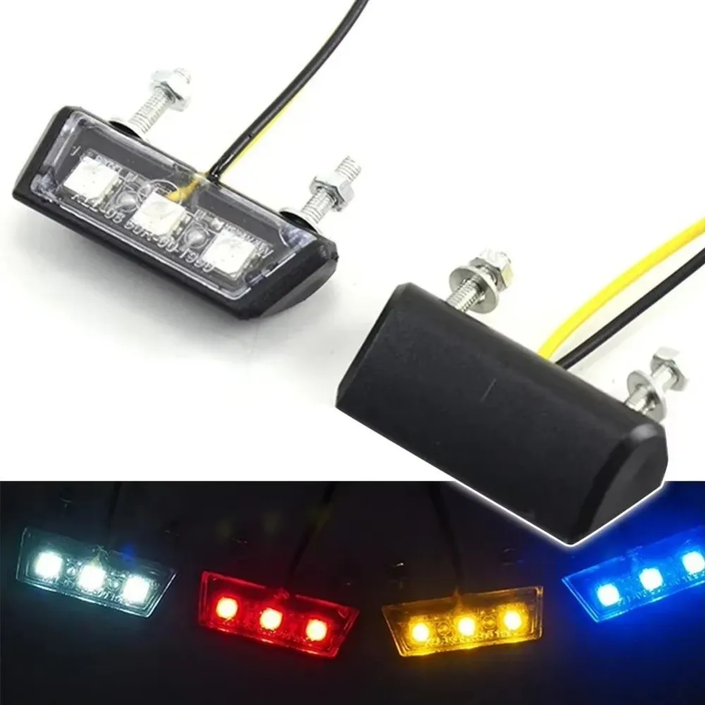 Durable 12V Motorcycle License Plate Light Rear Lighting Taillight LED Rear Tail Lamp Waterproof Motorcycle License Light