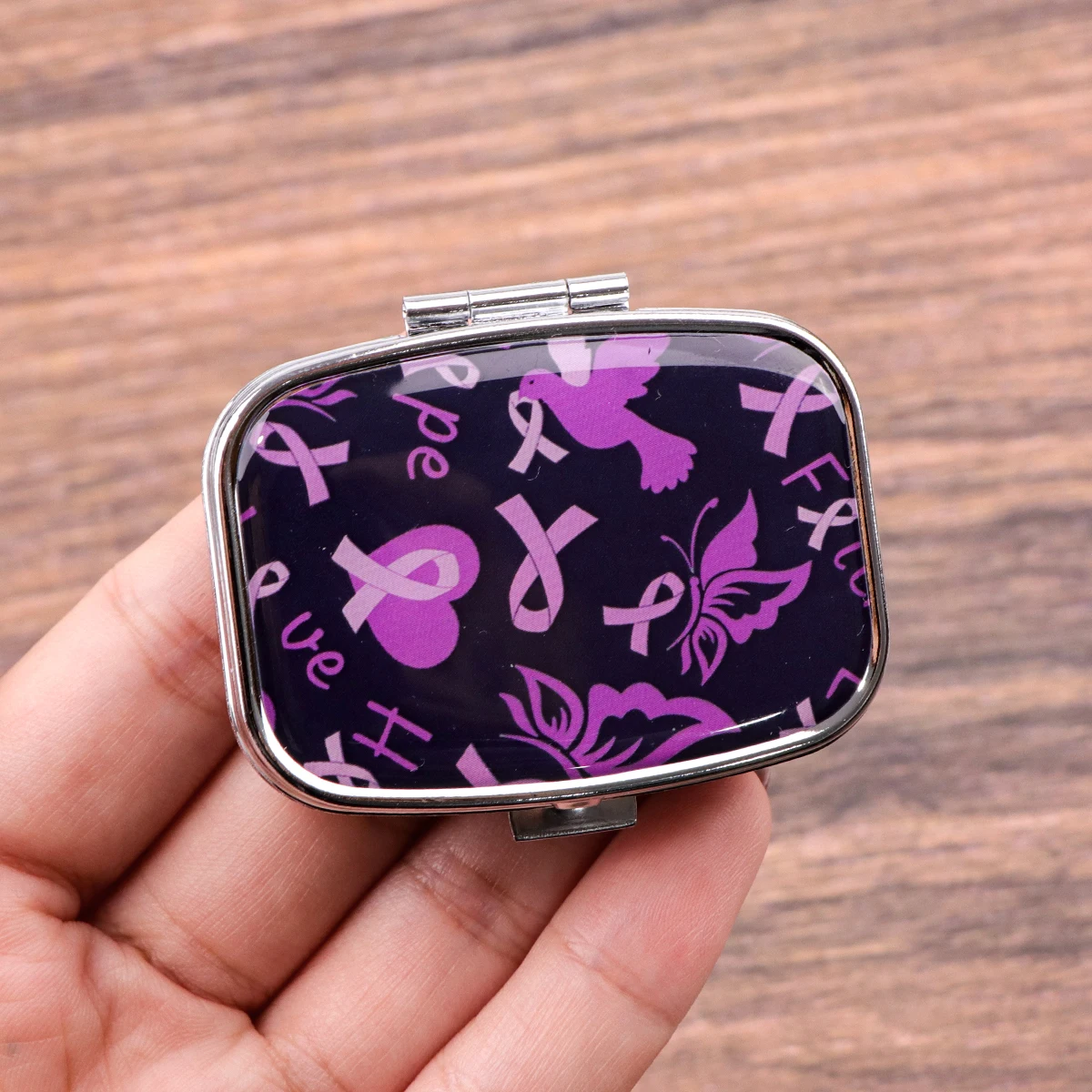 Cat Mini Pill Box 2-Compartment Medicine Pill Organizer Cute Bee Household Portable Medicine Storage Box Travel Unique Gift