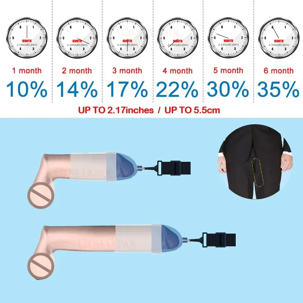 Male Penis Enlargement Extender Vacuum Cup Hanger Belt Penile Enlarger Stretcher Pump Enhancement Tension Device Sex Toy for Men