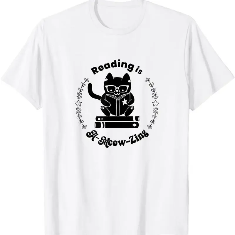 Cute Cat Reading is A Meow zing Kids Adults T Shirt