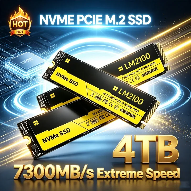 7300MB/s  LM2100 NVMe M.2 SSD PCIe Gen4.0 X4 Transfer Speed TLC Solid State Drive 500GB-4TB Compatible with PS5 Laptop Desktop