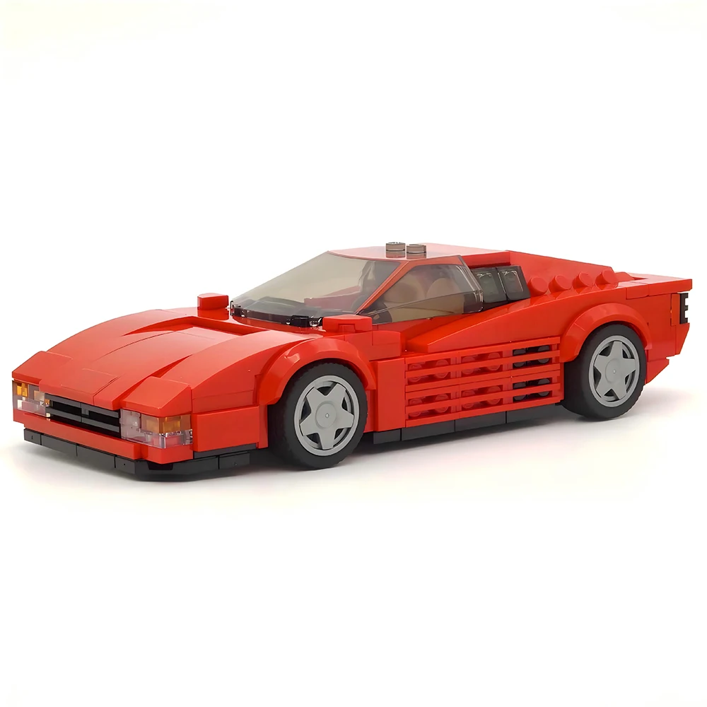 Neue MOC-Geschwindigkeit ​ ​ Serie 1984 City Sports Car Rot Modellbausatz DIY Modulare Technologie Auto-Bausatz Spielzeug Erwachsenen-Weihnachtsgeschenk