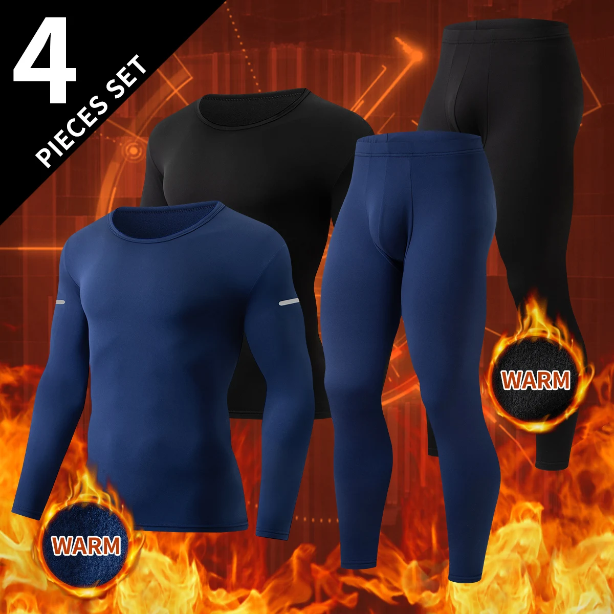 2/4-piece Men's Autumn And Winter Classic Thermal Underwear Set Comfortable Round Neck Long Sleeved Home Clothes Sleepwear Set