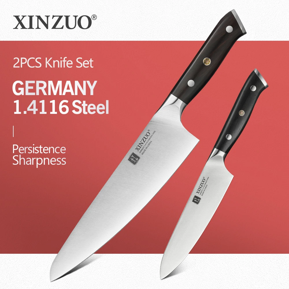 

XINZUO 2PCS Knife Set 5 Inch Utility Knife 8.3 Inch Chef Knife German Steel Stainless Steel Sturdy And Durable Comfort Handle