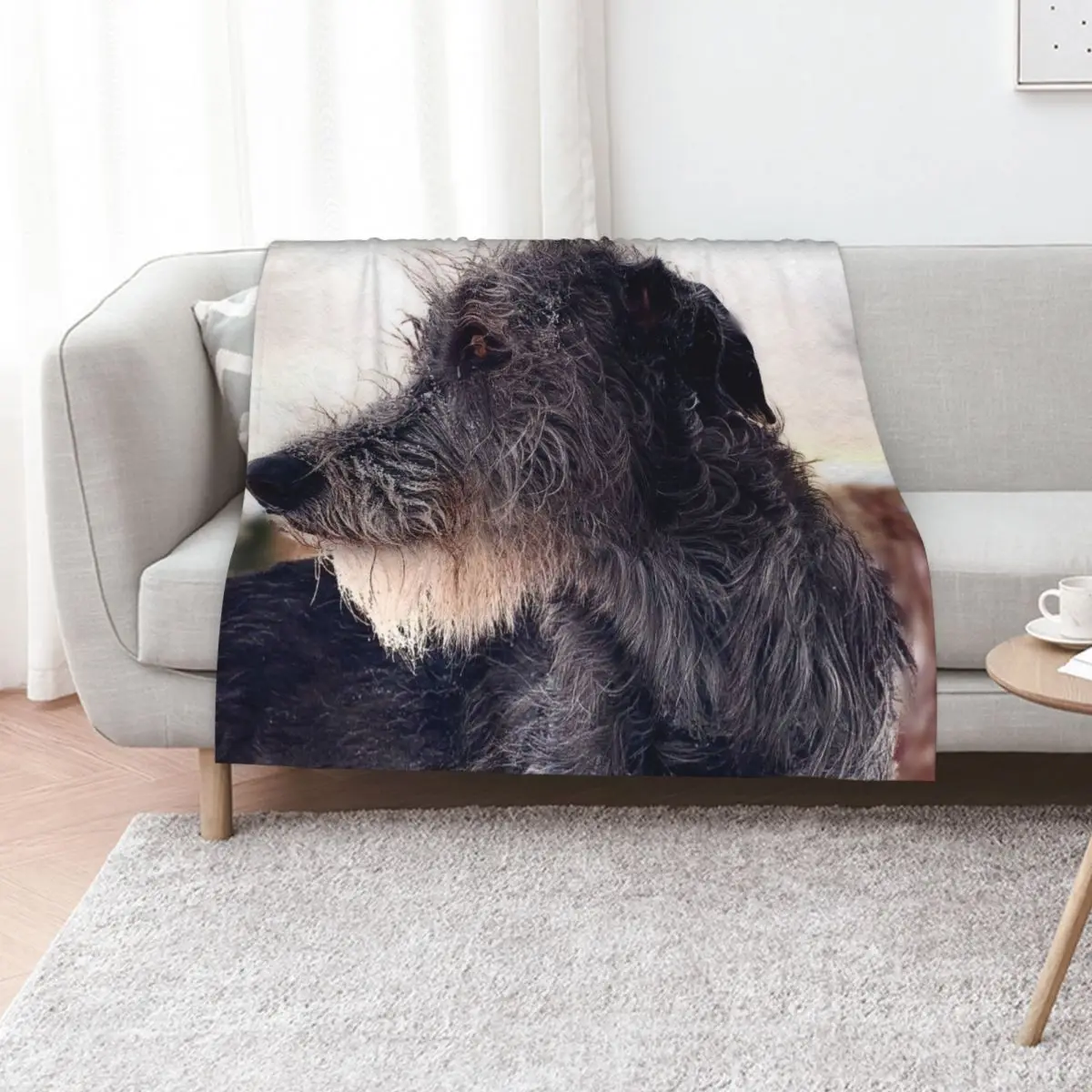 Winter Wolfhound Throw Blanket sofa bed anime Hairys Blankets Sofas Of Decoration Furry Soft Plaid Blankets