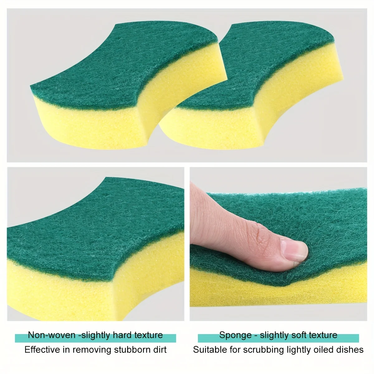 50/100Pcs Scrub Sponges Kitchen Double-Sided Cleaning Sponges Absorbent Non-Scratch Scrubbing Sponge for Washing Dishes Pots Pan