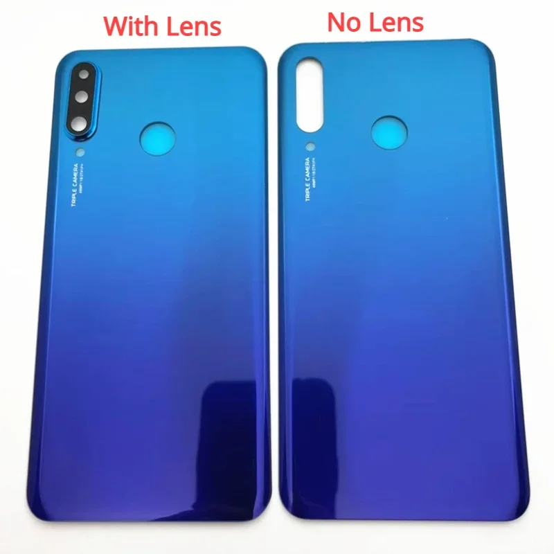 For Huawei P30 Lite Nova 4e P30Lite Rear Door 3D Panel Housing Case Adhesive +Camera Lens Replace Glass Battery Back Cover