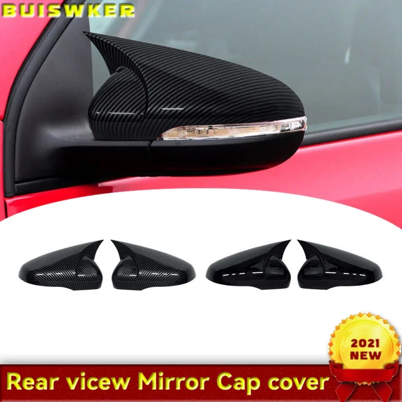 

For VW Golf MK6 MK7 7.5 GTI R GTD Base 2009-2020 2Pcs Side RearView Mirror Cover Caps Mirror Tools Case Gloss Black Tuning New