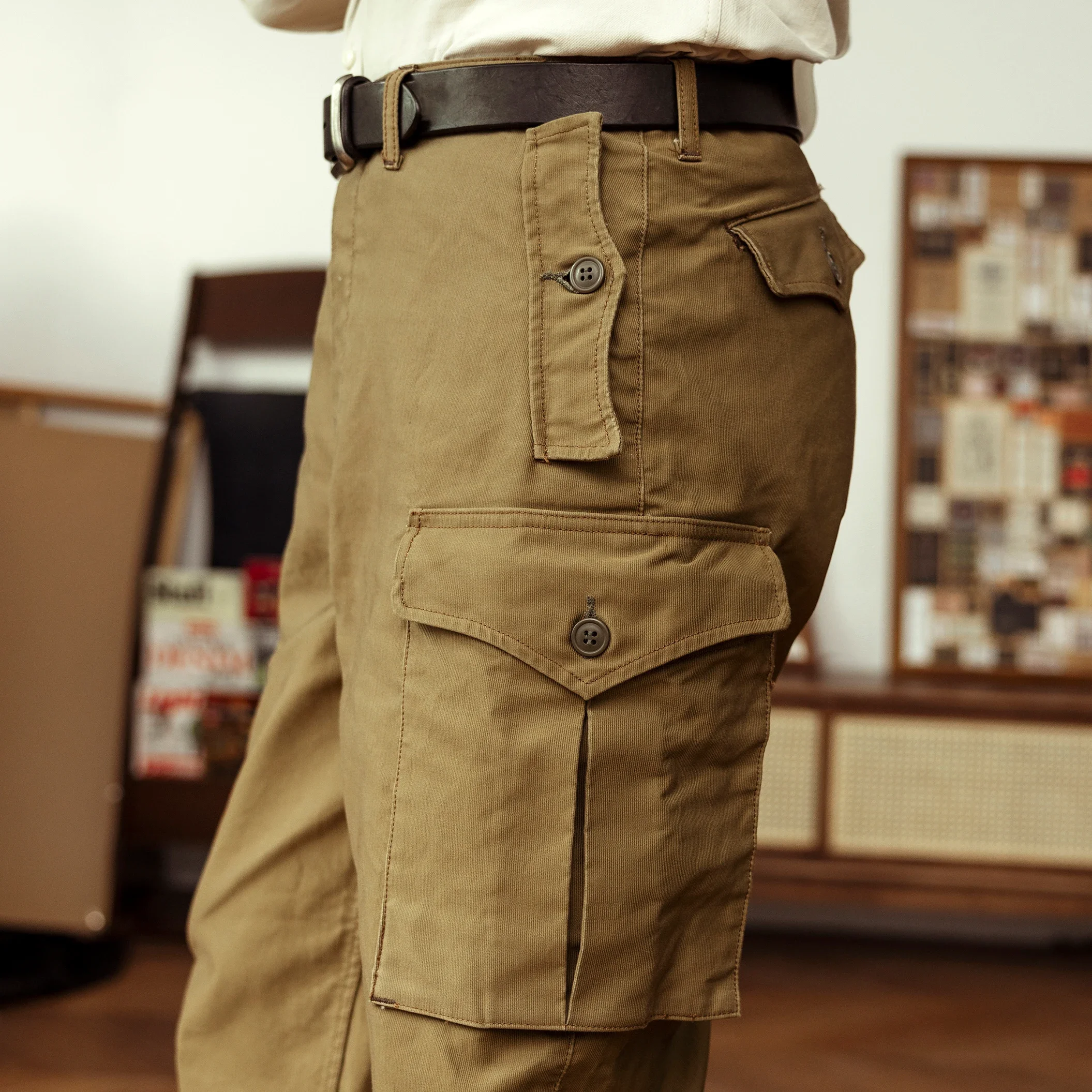 GC-0001 Mens Cotton High Quality Casual Military Stylish Trousers Mans Vintage Ground Service Cargo Pants