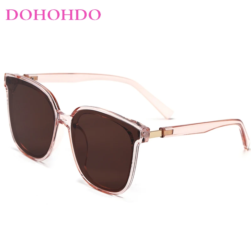 

DOHOHDO 2024 New Woman Men Cat Eye Sunglasses Retro Big Frame Sun Glasses Female Vintage Black Mirror Oculos De Sol Feminino