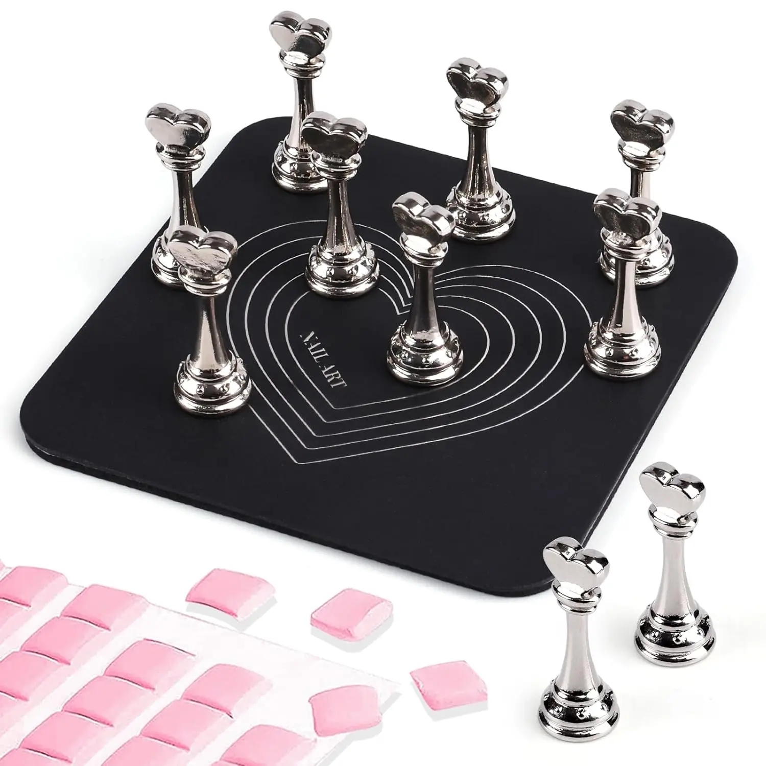 

Magnetic Nail Stand for Press On Nails, 10-Peg Holder with Reusable Putty for DIY Manicure