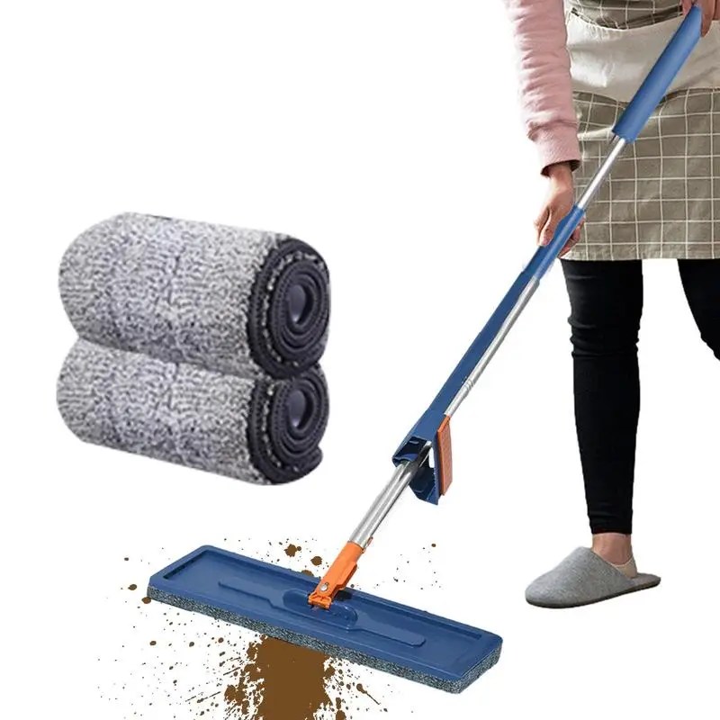 לסחוט mop קסם שטוח ידיים חופשי רחיצה עצלנית לרצפה הבית ניקוי כלים ביתיים 2 רפידות מוחלף