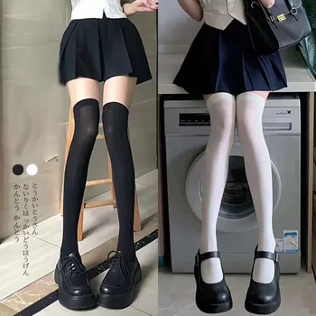1/2pairs Sweet Over Knee Long Socks Women Girs Sexy Nylon Calf Socks Thigh High Stockings…