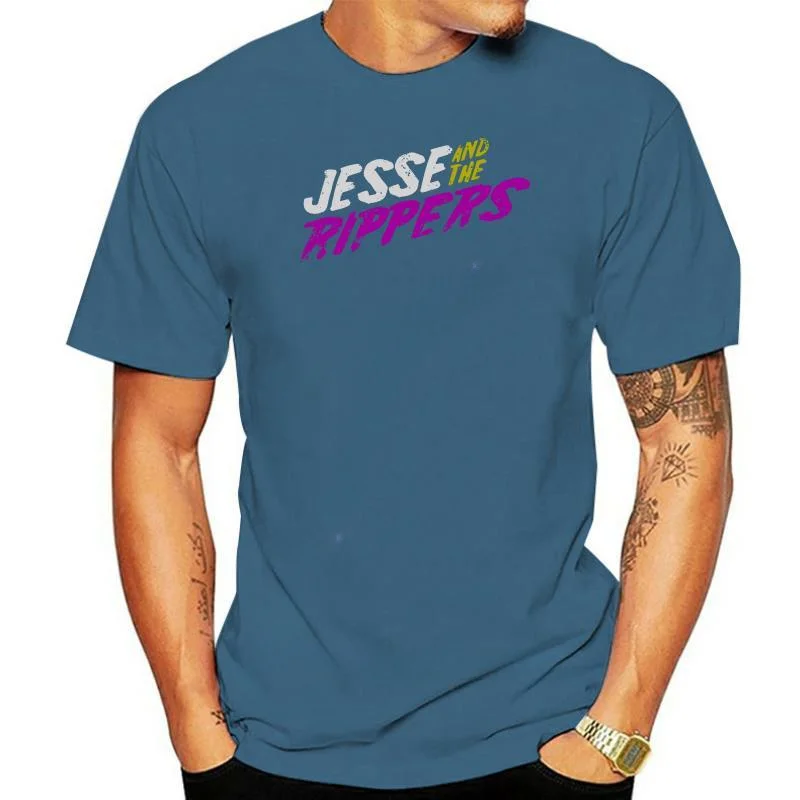 2024Men'S short sleeve Brand man tee-shirt JESSE AND THE RIPPERS T-SHIRT Full Katsopolis Band Music Barry April House Design