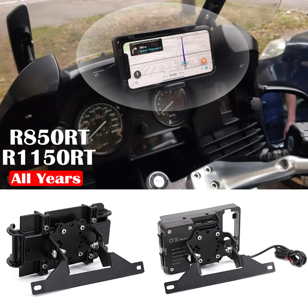 

NEW Motorcycle Accessories Phone Stand Holder GPS Bracket Phone Holder USB FOR BMW R 850/1150 RT R1150RT R850RT