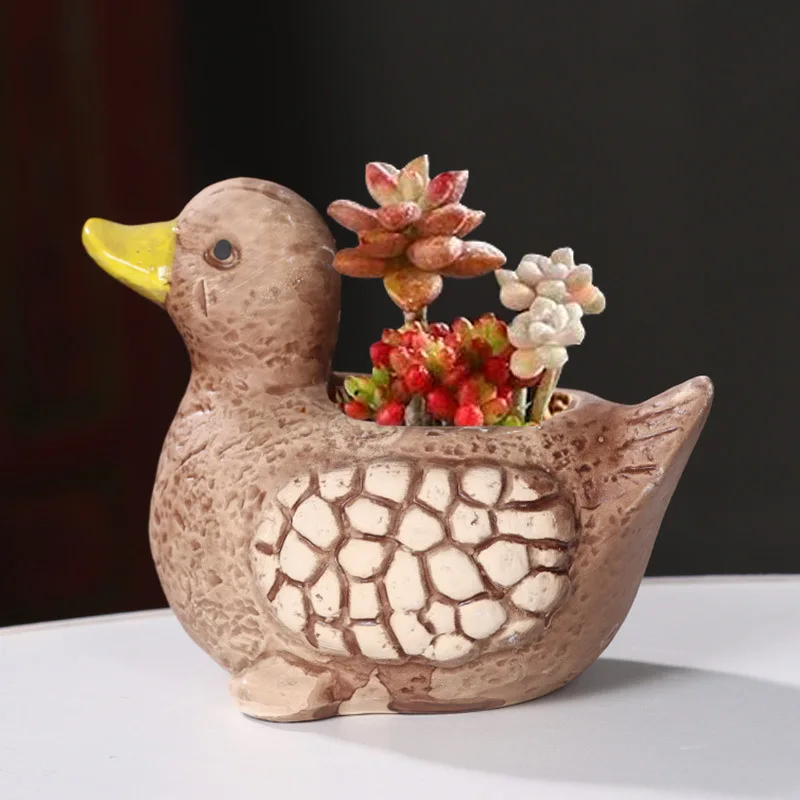 Mini Bird Shape Flowers Pots Cartoon Animals Flower Planter Succulent Plant Flowerpots Garden Decoration Home Decor Ornament