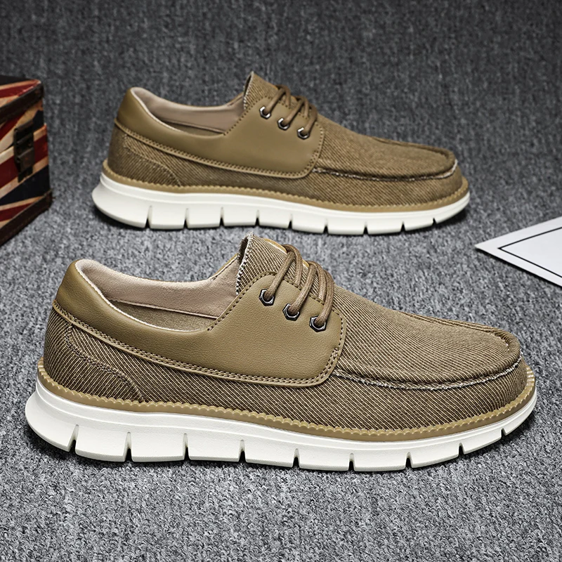 

Large Size 47 Canvas Flat Shoes Men Lightweight Casual Men's Sneakers British Style Comfort Walking Shoes for Men Canvas Loafers