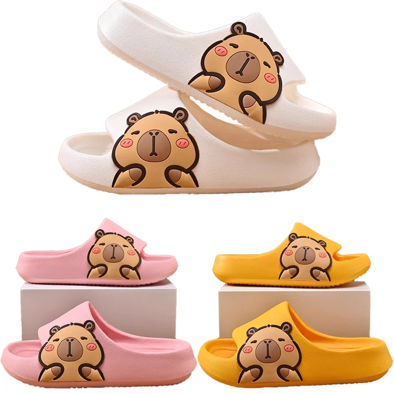 2025 Cute Capybara Design Non-slip Soft Sole Home Furnishing  Slippers Slides Bathroom Beach Indoor Sandals EVA Material