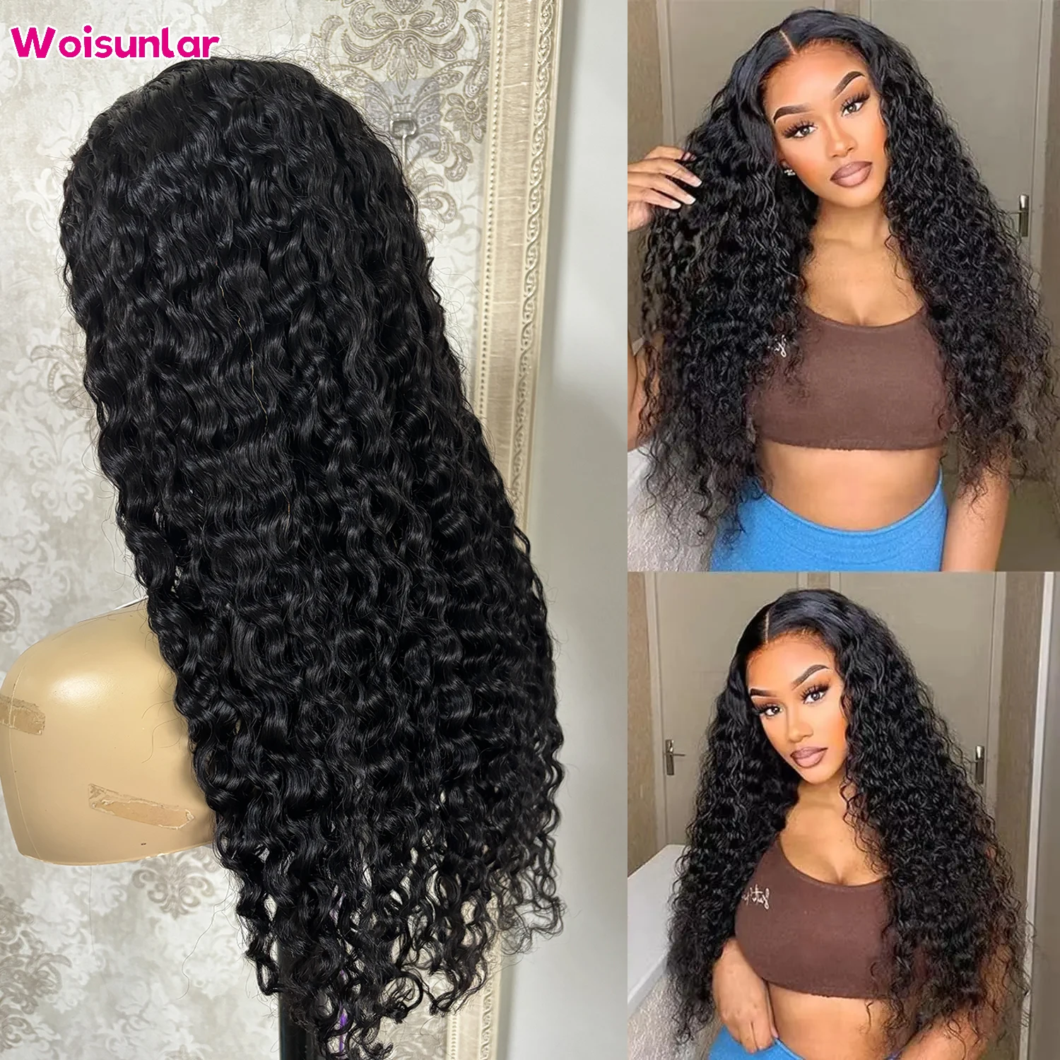 

Natural jerry curly 13x4 13x6 Lace Front Human Hair 5x5 2x6 Transparent Lace closure Wig Brazilian For black Women human hair