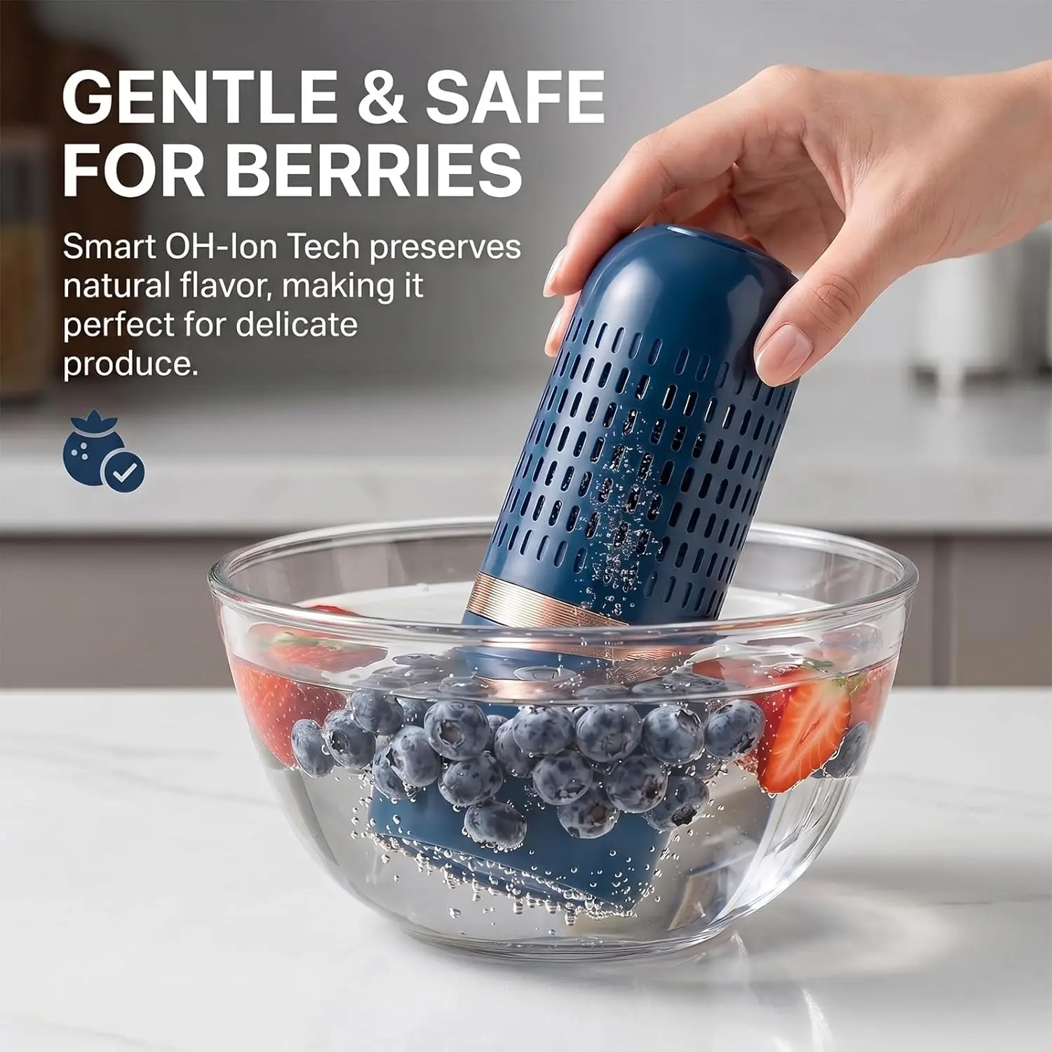 Fruit And Vegetable Washer Portable Cordless Food Purifier With IPX7 Waterproof 5-Minute Deep Cleaning For Camping Kitchen