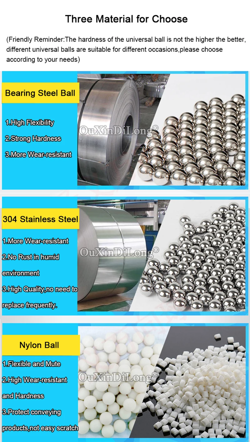 Imagem -06 - Precisão dos Peças Que Transporta o Aço de Náilon Rolamento 304 de Universal Bola Roda Rodízio Rodas Flexíveis Industriais da Transferência Aço Inoxidável a