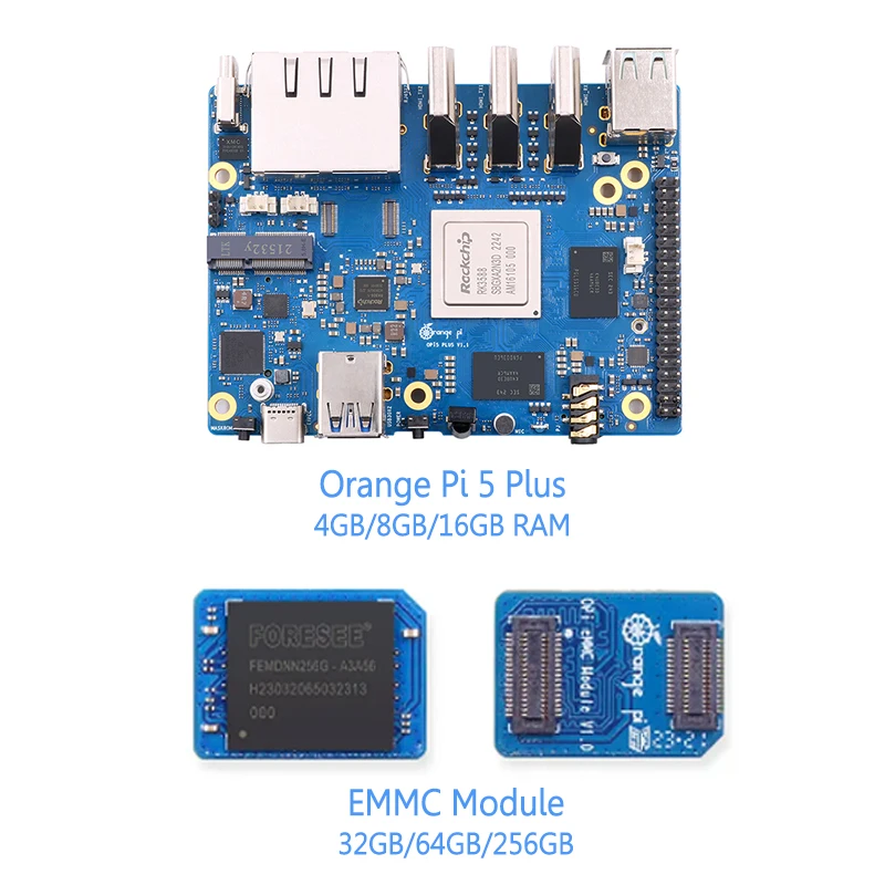 Orange Pi5 Plus Development Board with RK3588 Chip Eight-Core CPU 8K Video Decoding Offers Optional Memory Configuration