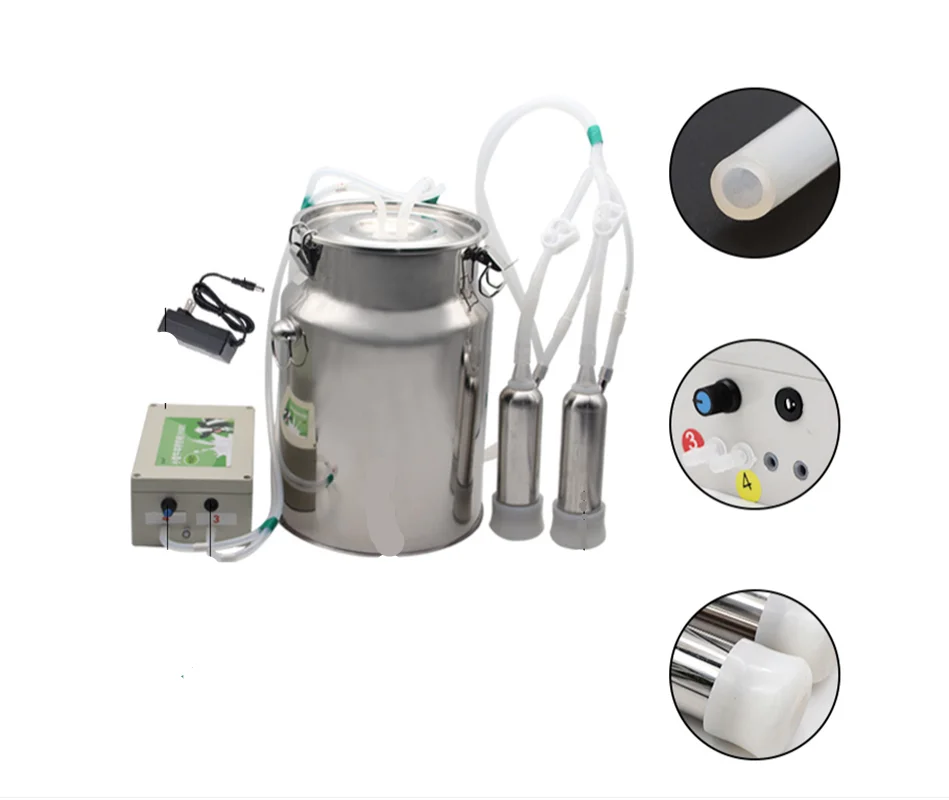 5L 10L rechargeable plug-in milking machine for farm cows and goats, pulsating pulse milking machine for cows and goats