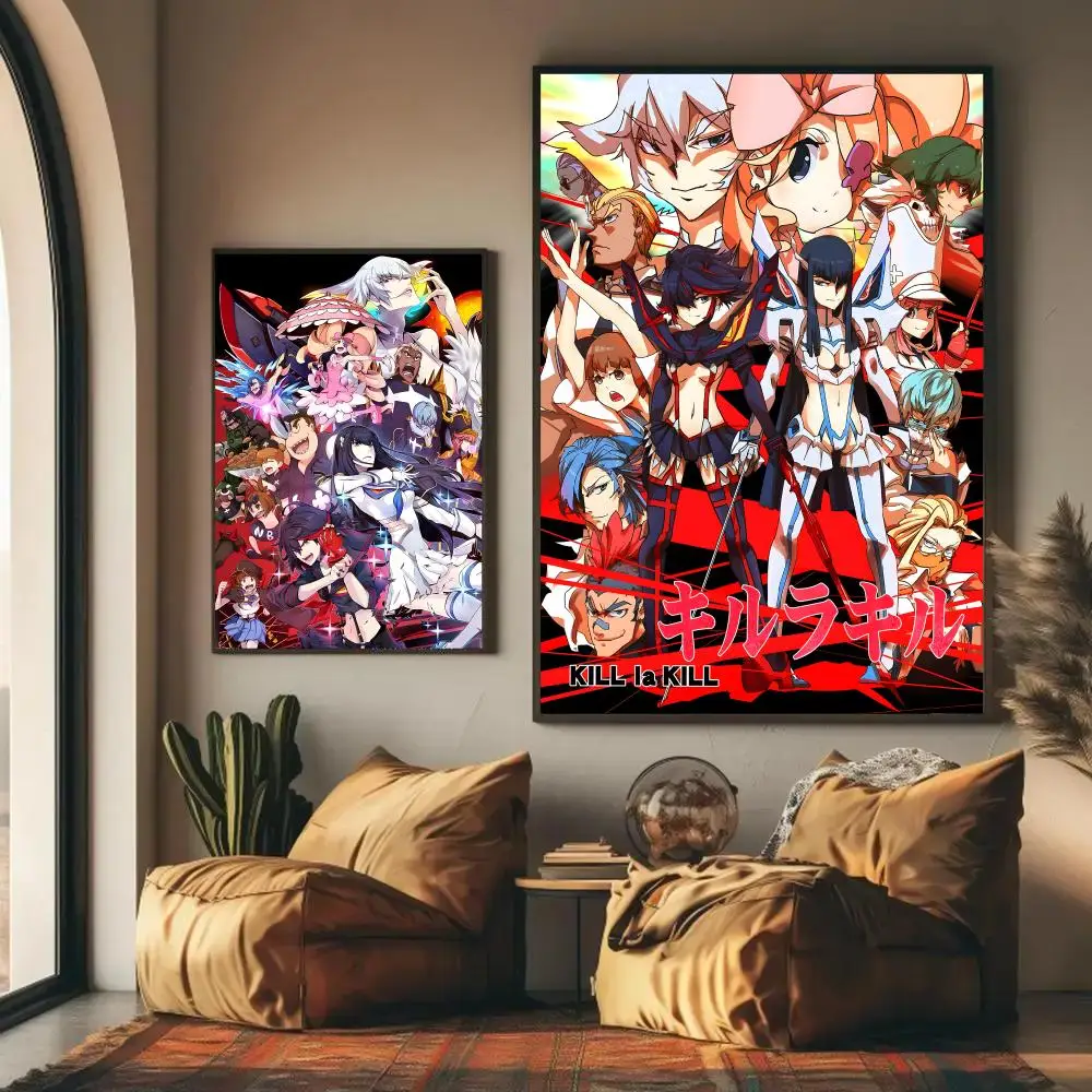 KILL La KILL Poster Self-adhesive Wall Mural Art Waterproof Sticker For Bar Room Decor High Quality Print Gift