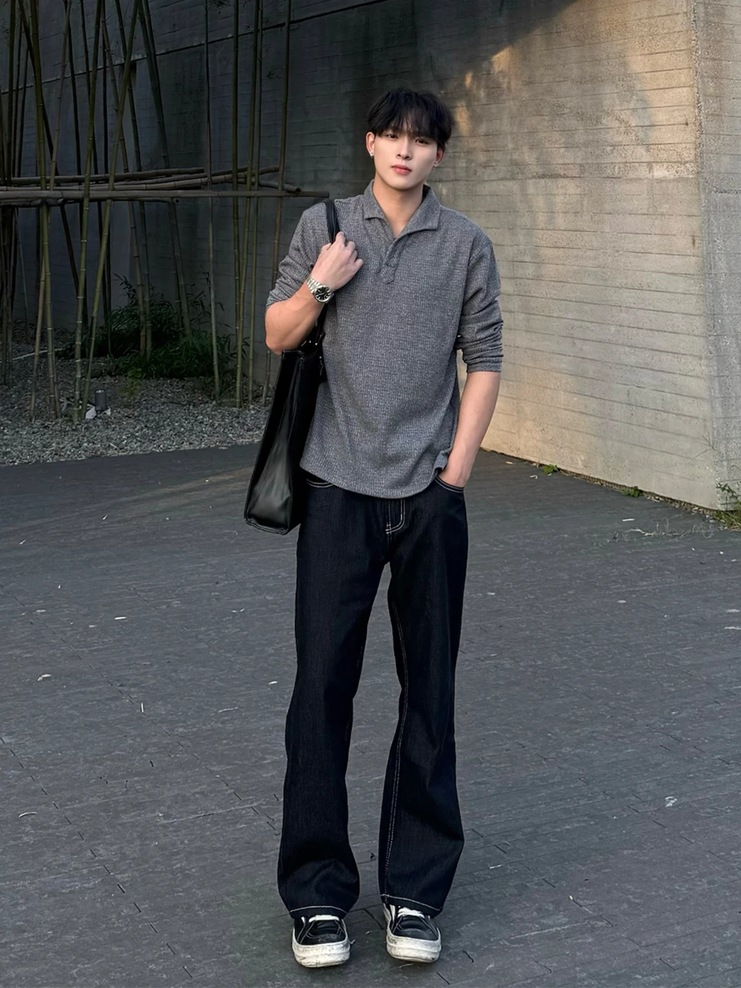 

American High Street Original Jeans Men's Autumn Winter Fleece Straight Leg Casual Pants Cleanfit Bootcut Denim Jeans