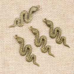 5pcs 43x15mm Antique Bronze Plated Snake Handmade Charms Pendant:DIY for bracelet necklace
