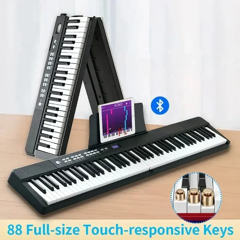 Portable Type 88-key Folding Digital Piano, Multi-function Controller, Flexible, Electric, Musical Instrument