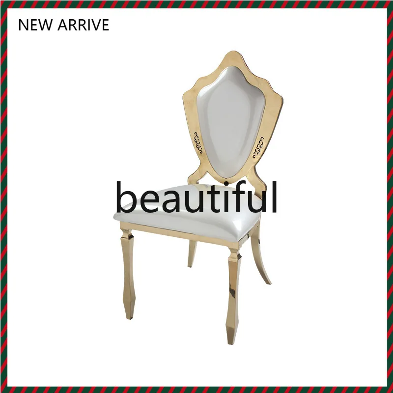 

Стул для банкета в отеле из нержавеющей стали, свадебные встречи, металлическая мягкая сумка со спинкой, обеденный стул для гостиной