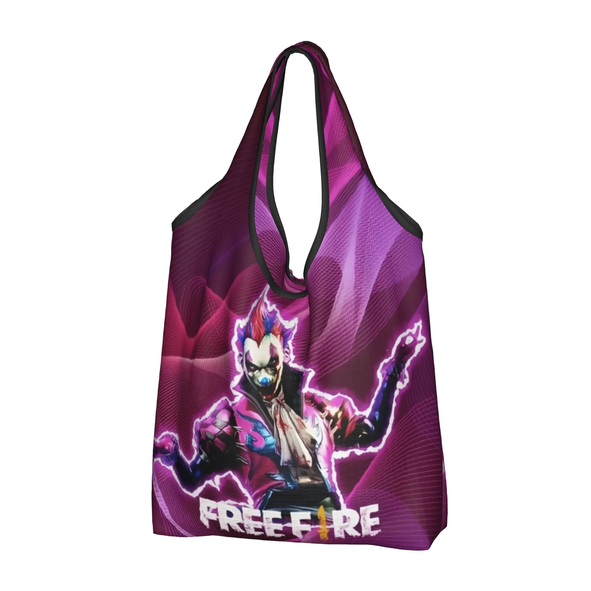 Garena Free Fire Game  Grocery Tote Shopping Bags Women Fashion  Shopper Shoulder Bags Large Capacity Handbag