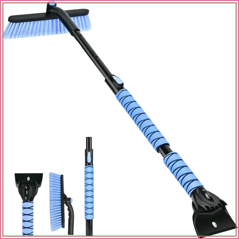 

44" Snow Brush and Ice Scraper Detachable, 360° Pivoting Soft Bristle, Foam Grip for Car Truck SUV Windshield