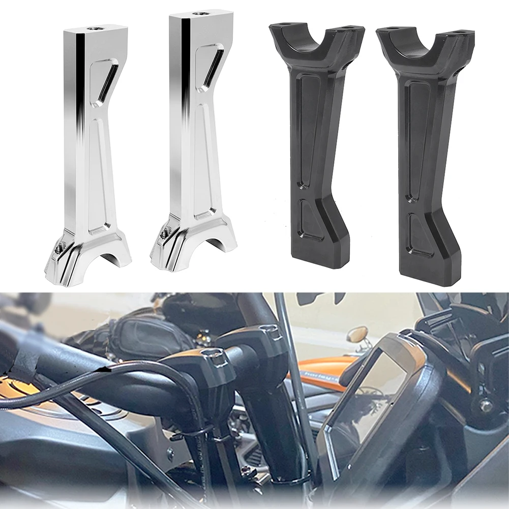 Chrome Motorcycle Handlebar Riser Bar Mount Tall Risers Handle Clamp FOR HARLEY PAN AMERICA 1250 S PA1250 2020-2022