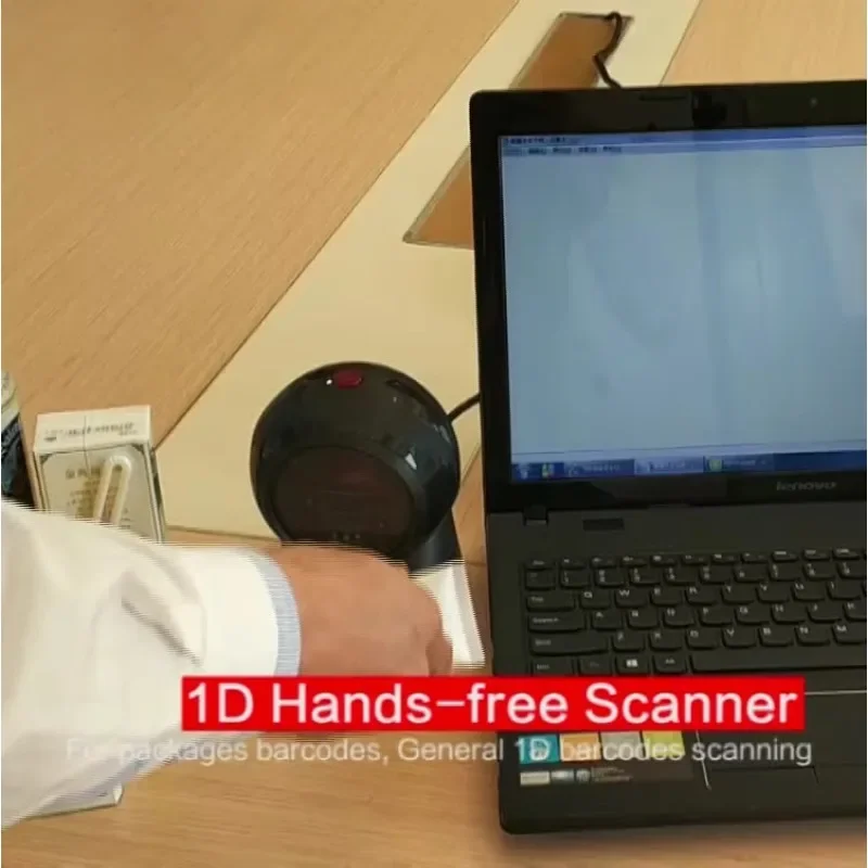 

Hot Sale Inventory desktop supermarket scan 1d barcode label omni-directional auto sensing barcode machine factory