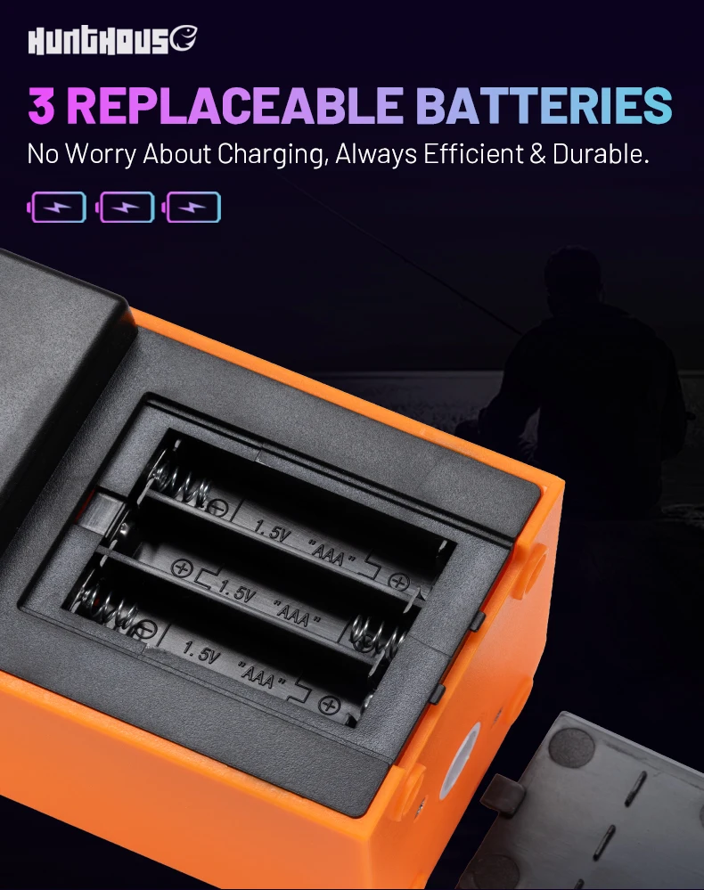 Hunthouse UV-Akkumulator LED-Ultraviolettlampe 21,5*10,5*7cm für leuchtende Angelköder, Zusatzlicht, Angelwerkzeug LW318 – Detail 6